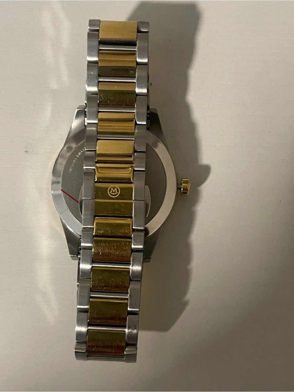 Movado Two-Tone Gold and Silver Watch with Black Dial